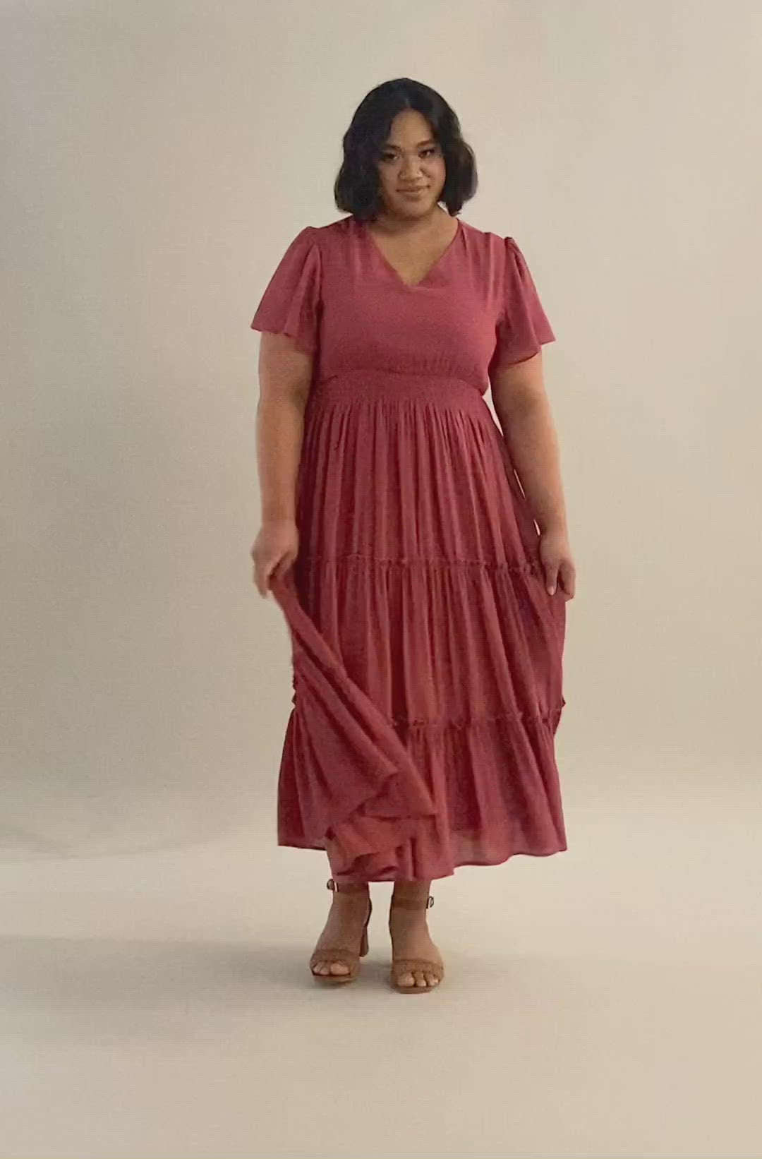 Modest Clothing - Modest Dresses - Modest Bridesmaid Dresses. Modest Clothing - Modest Dresses - Modest Bridesmaid Dresses Video of the faded rose smocked waist tiered midi dress. 