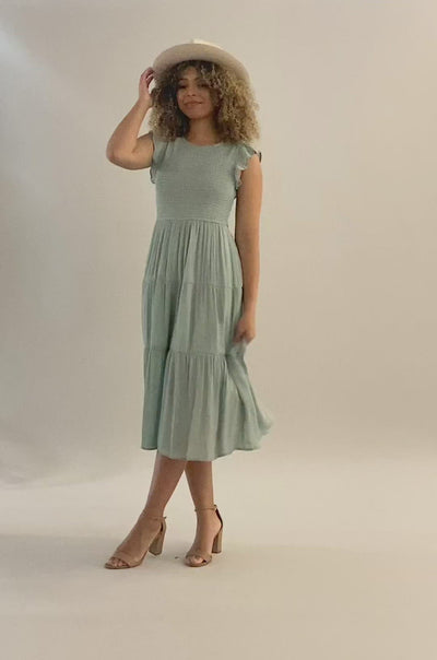 Video of the dress with smocked bodice and short sleeves. Modest Dresses - - Everyday Dresses - Modest Prom Dress - Formalwear Modest Dresses - Bridesmaid Modest Dresses.