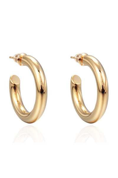 These thick mini gold hoops are the perfect accessory for everyday modest dresses. 