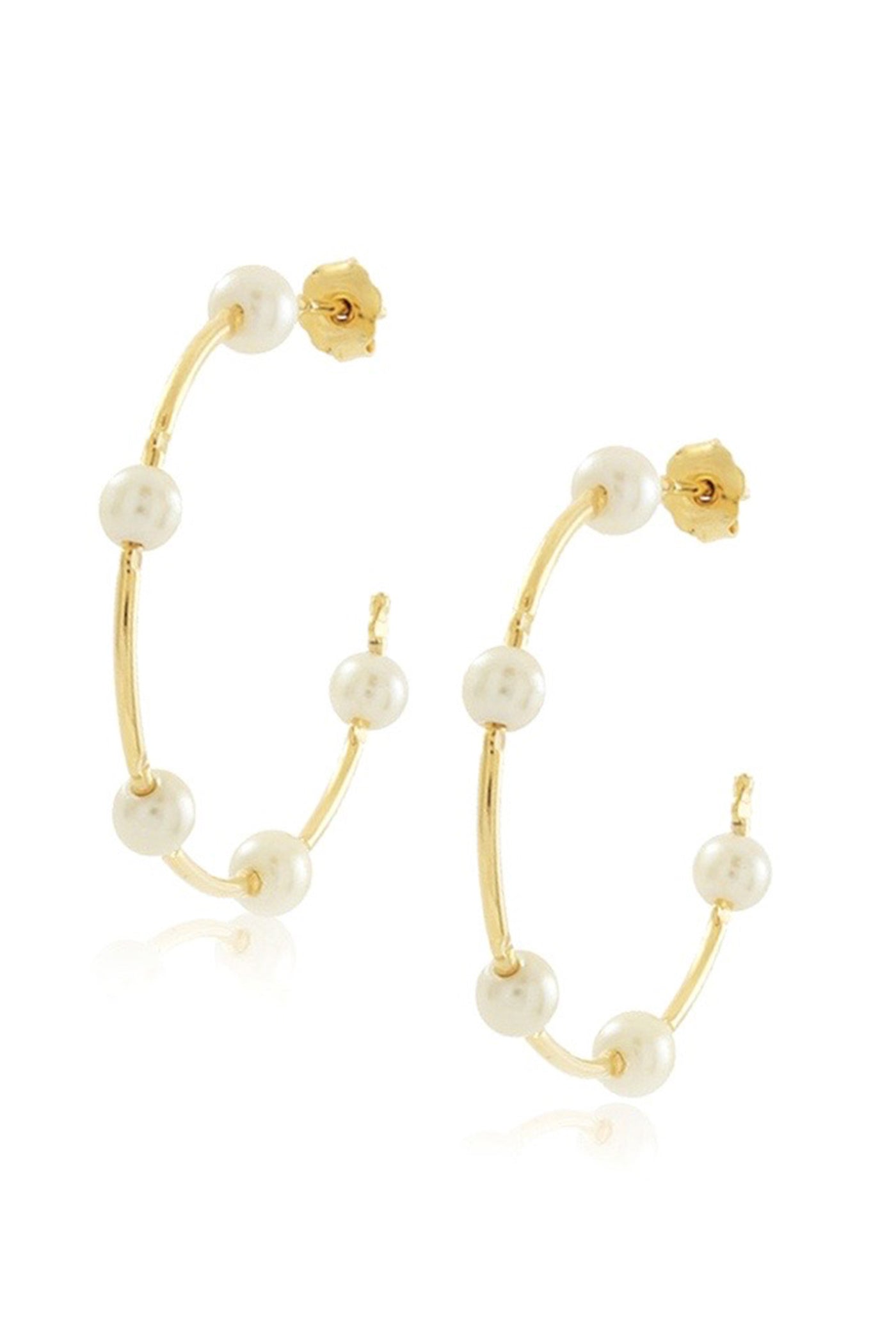 These gold hoops with pearl details are the perfect accessory for modest everyday dresses. 